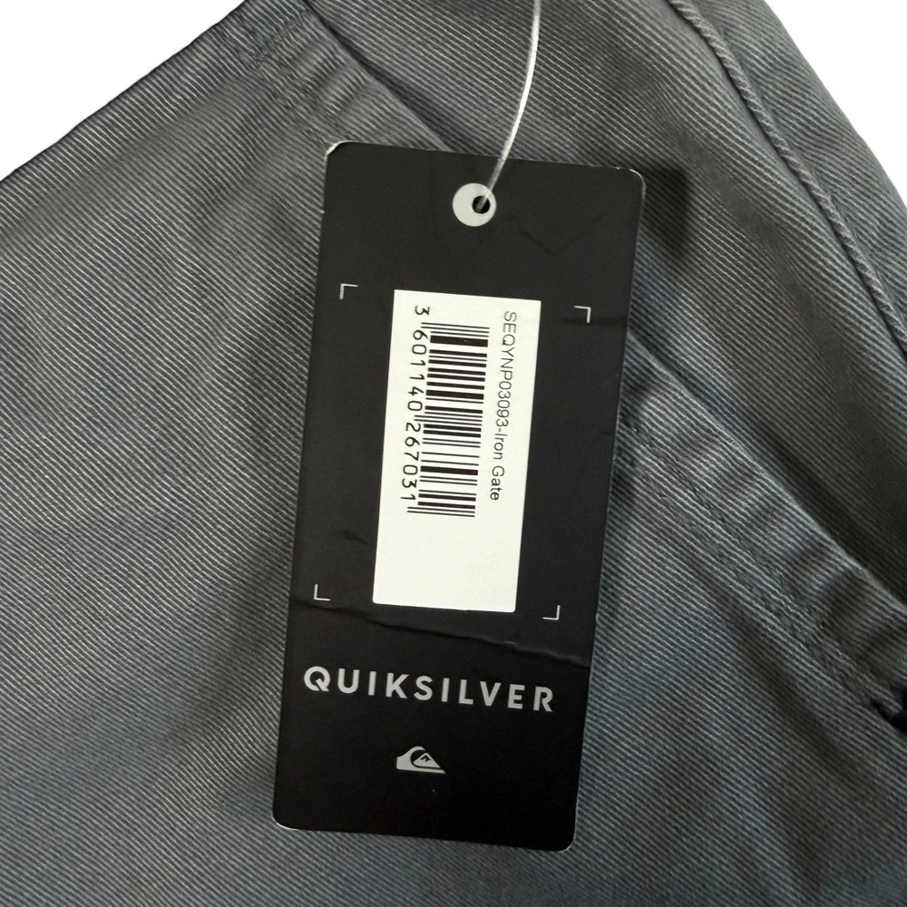 Quiksilver Everyday Chino Mens 32x32 Straight Fit Pants Gray Iron Gate Casual